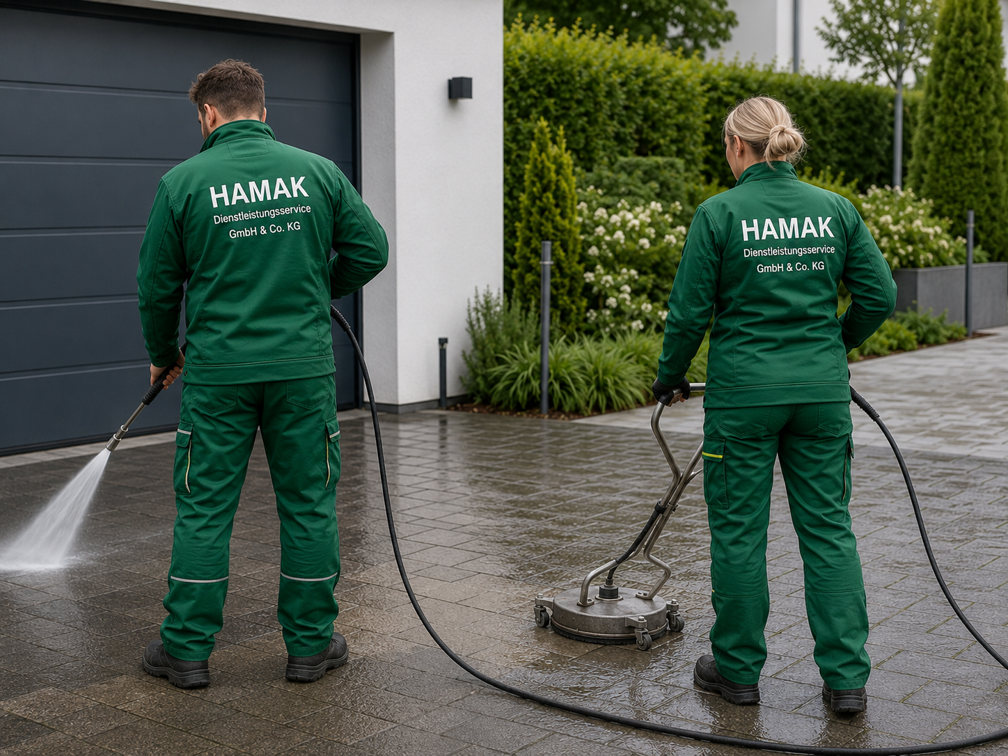 HAMAK Flächenreinigung Hamburg für Pflasterflächen, Einfahrten und Außenbereiche